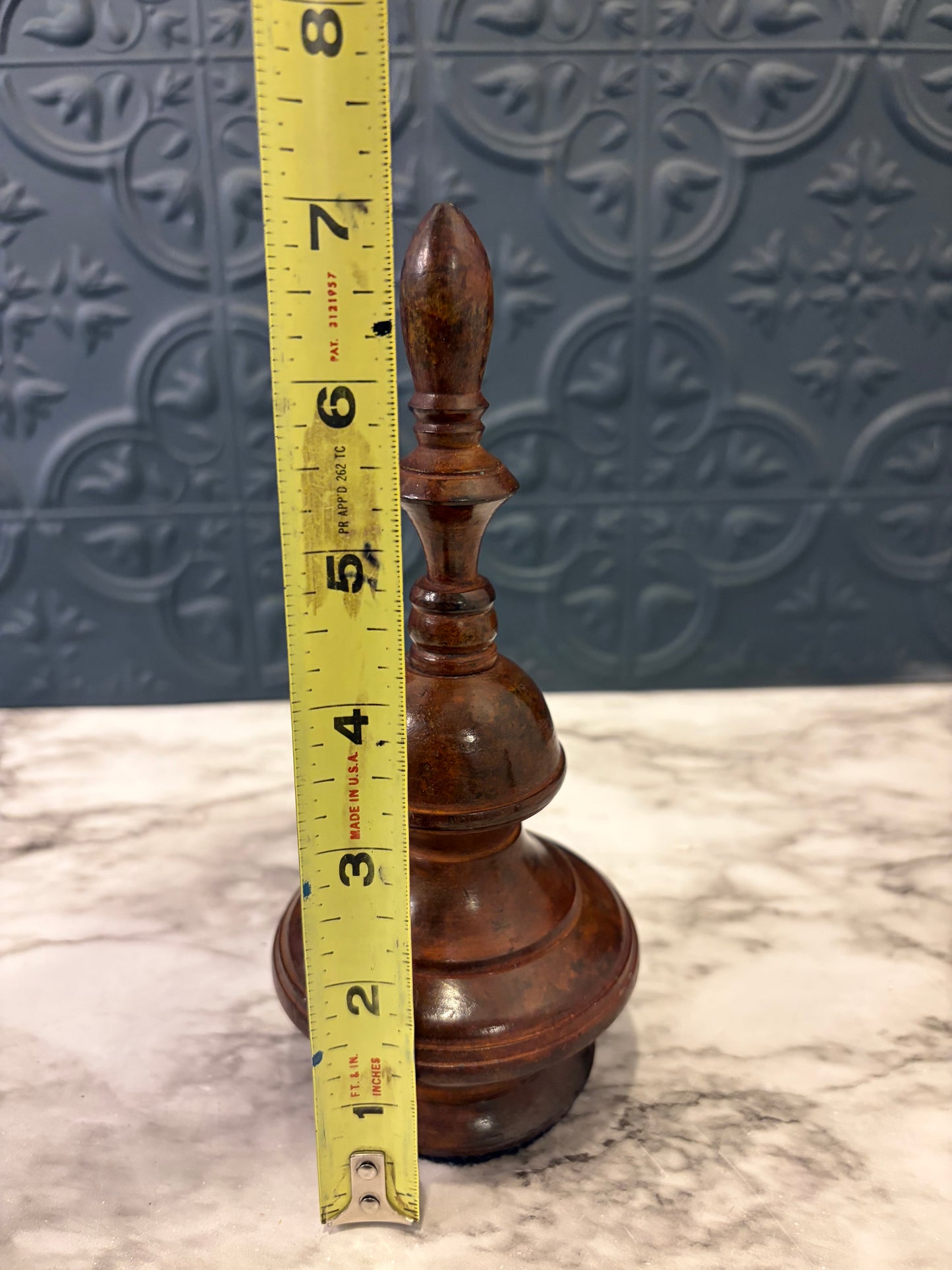 7" Brown Metal Finial