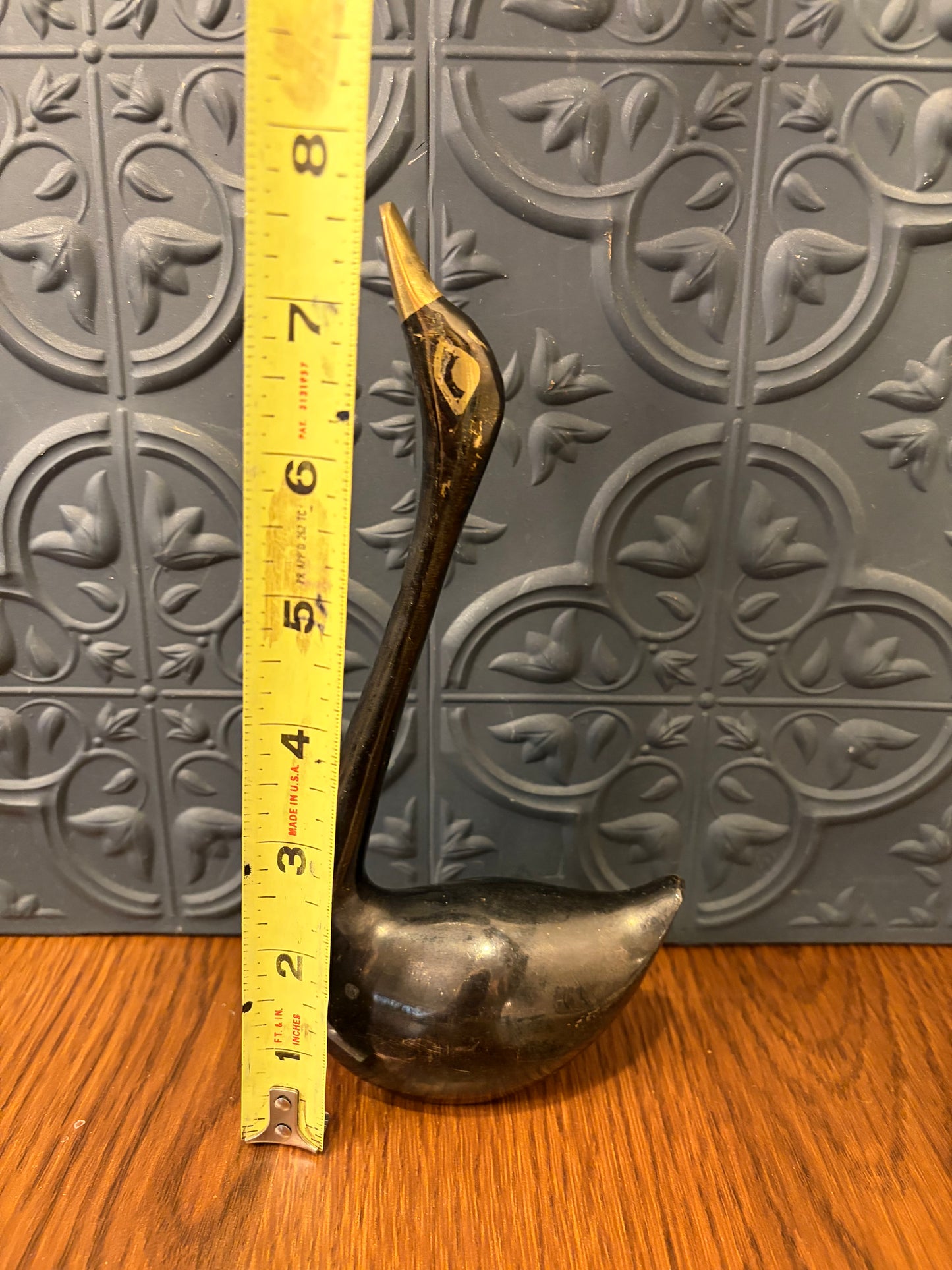 Vintage Brass Swan 8"