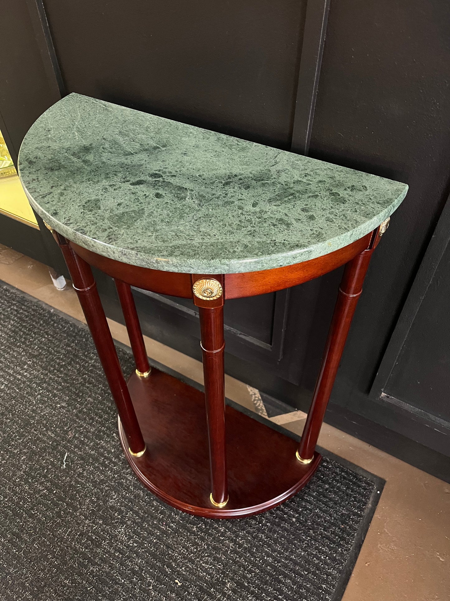 Green Marble Half Moon Table