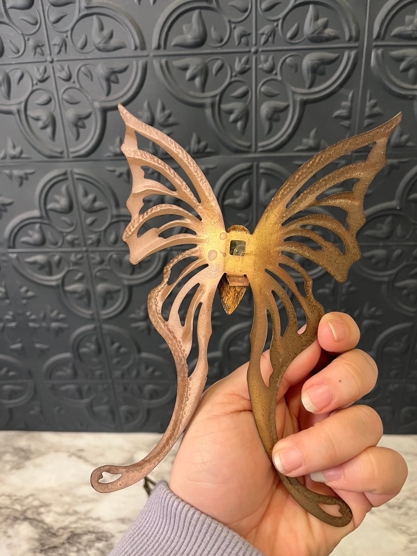 Brass and Wood Butterflies x 3