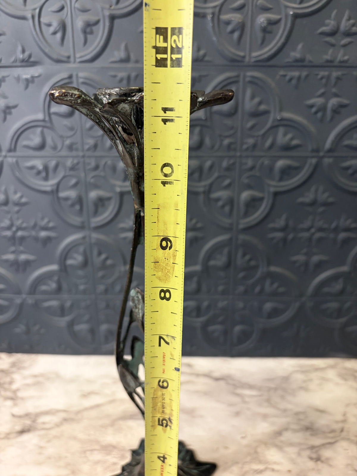 ARt Nouveau Candle Stick 11.5" Tall