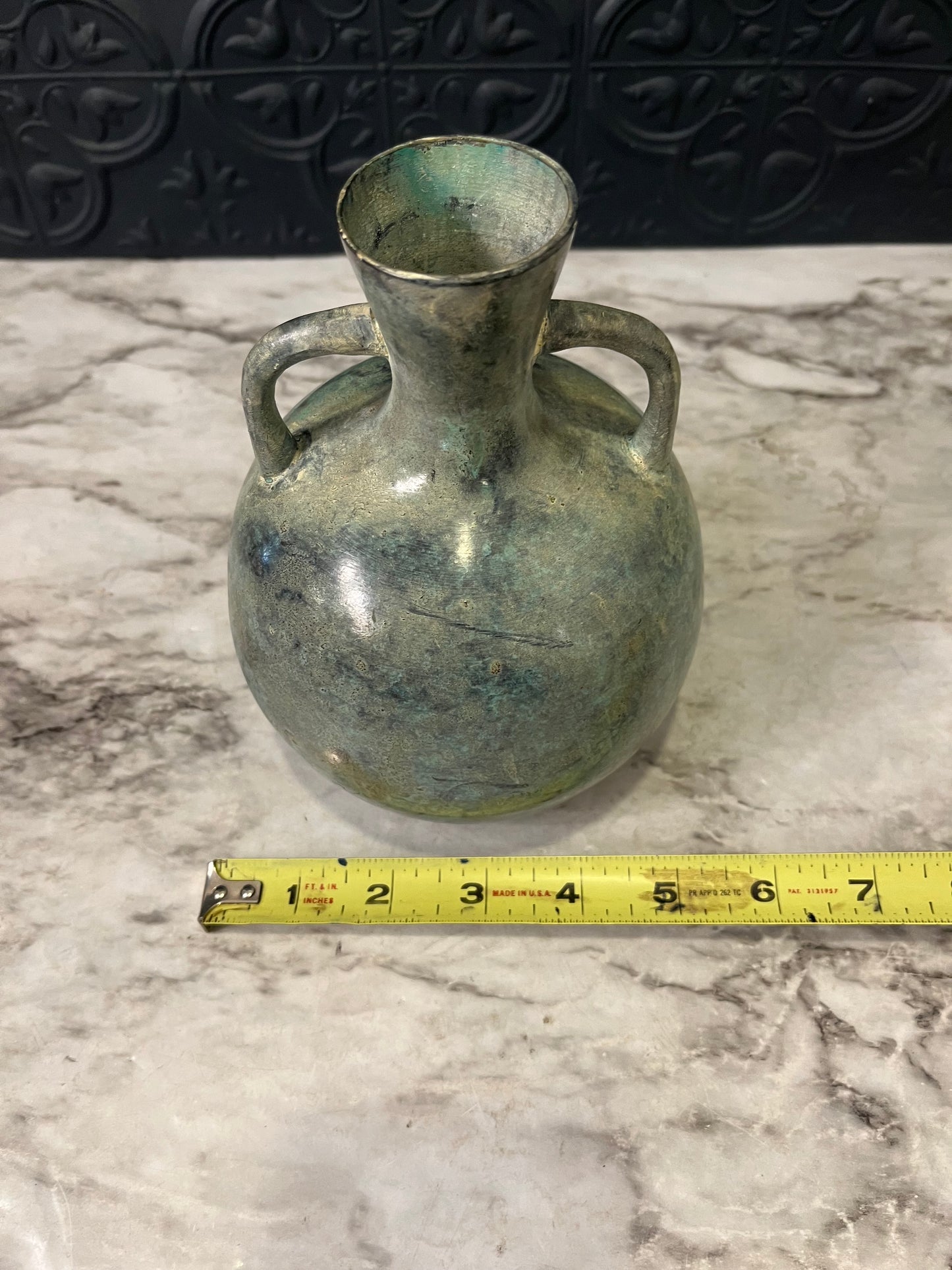Blue Metal double handled Vessel