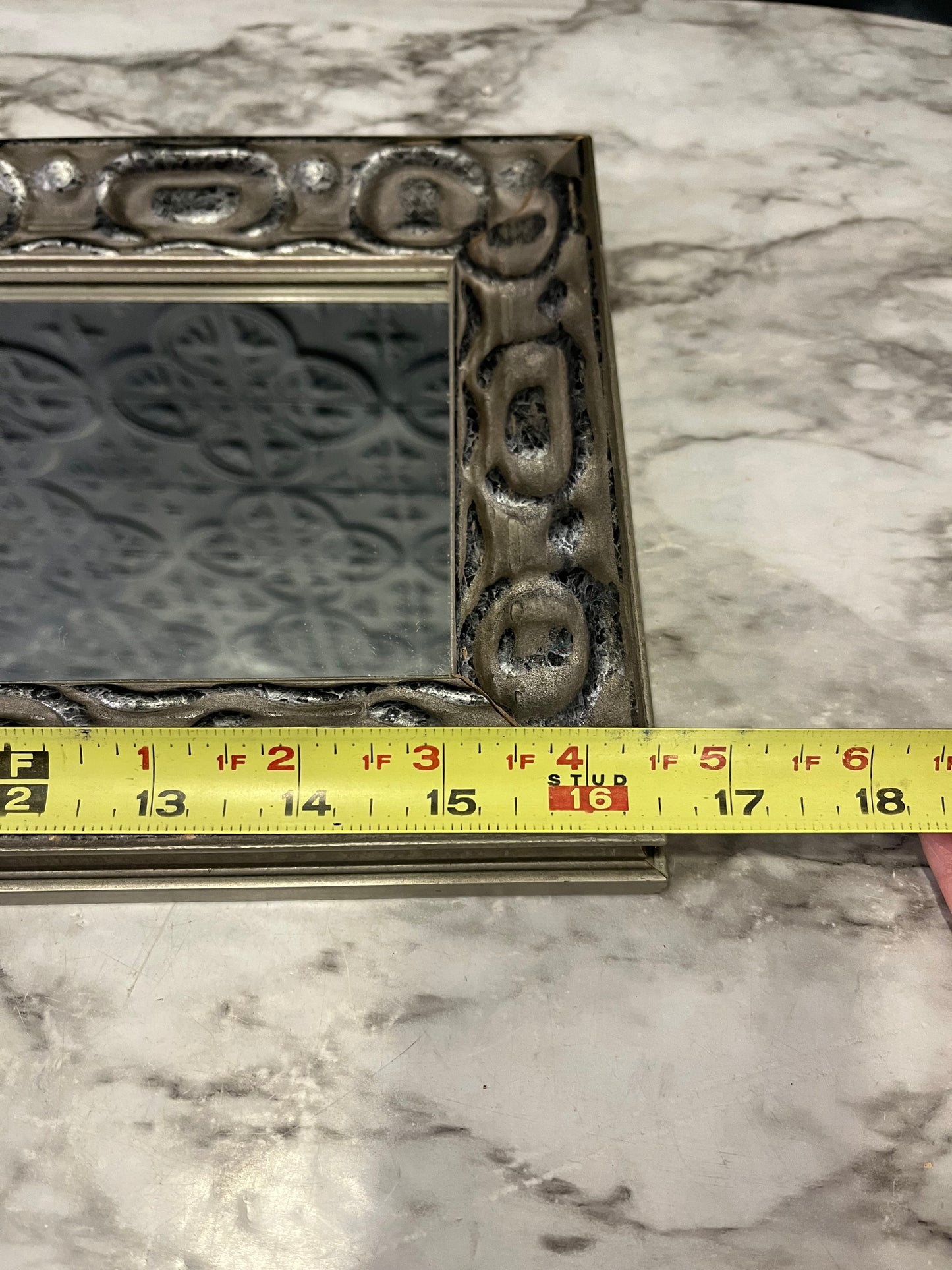 16.5" Grey and Black Rectangle Mirror