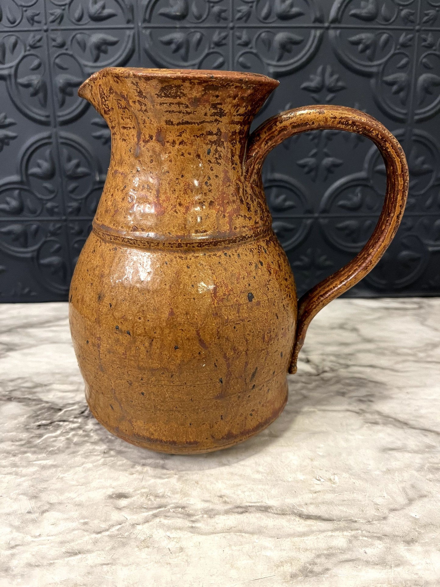 Brown Glazed Pottery Pitcher