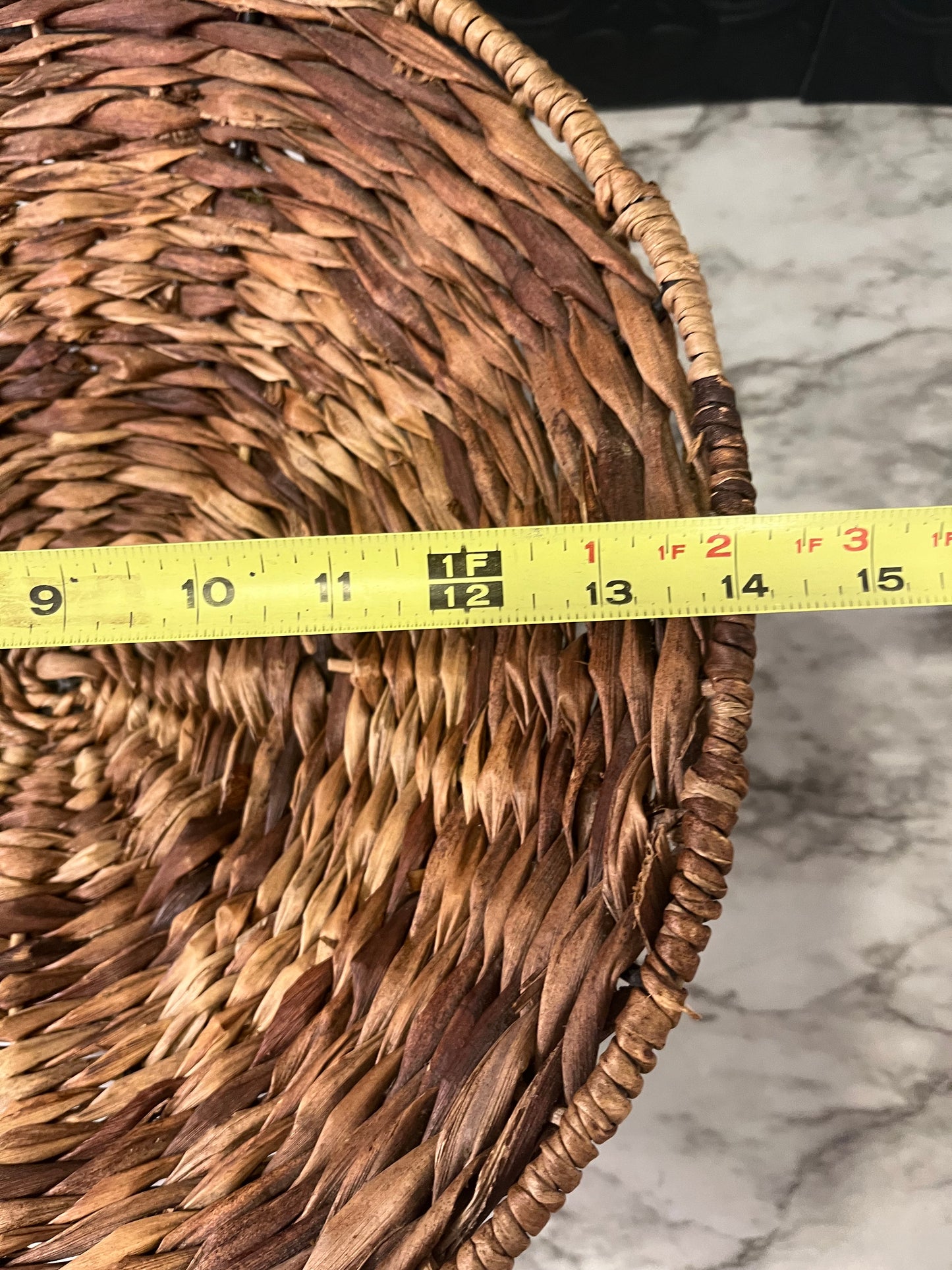 Woven Wicker Pedestal Bowl