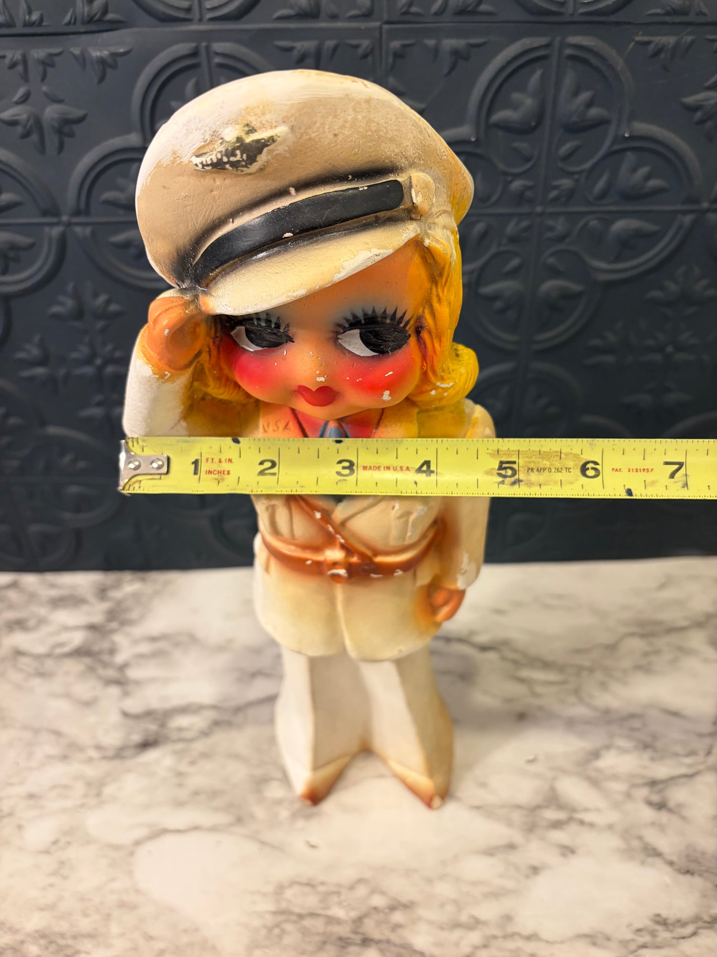 Chalkware Stewardess/Pilot Figure
