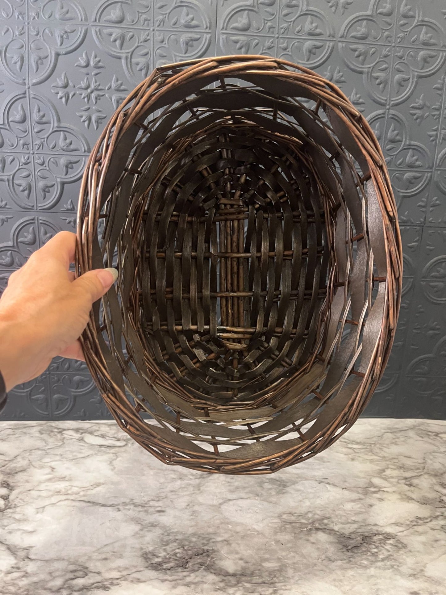 Dark Brown Oval Basket
