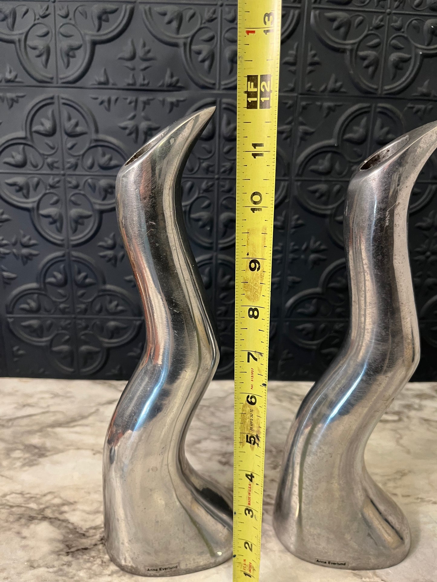 Anna Everlund Aluminum Candlestick pair