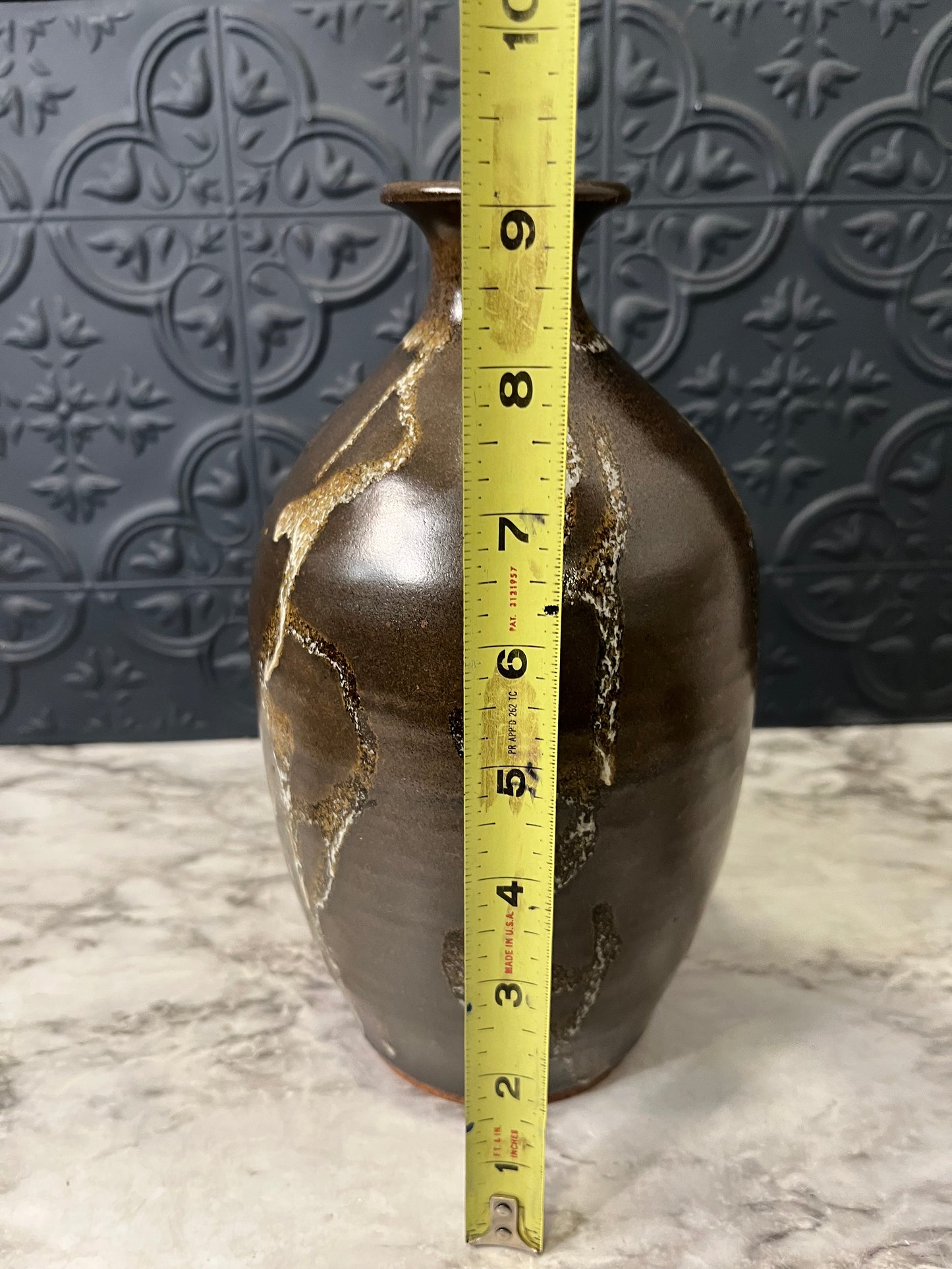Studio Pottery Stoneware Vase with Volcanic Glaze