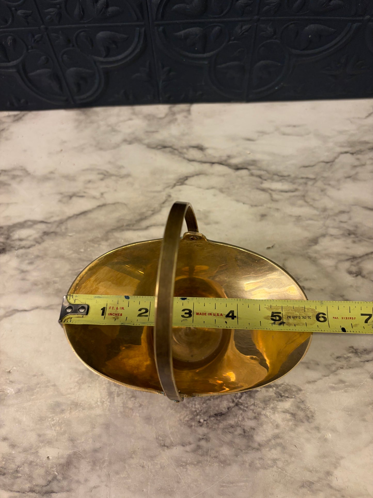 Small Brass Basket with Handle
