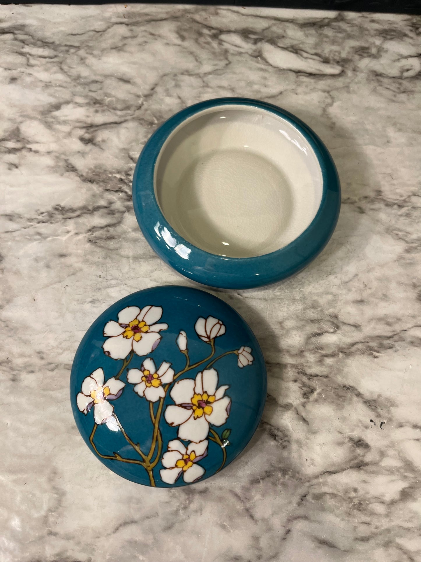 Blue Cherry Blossom Trinket Dish