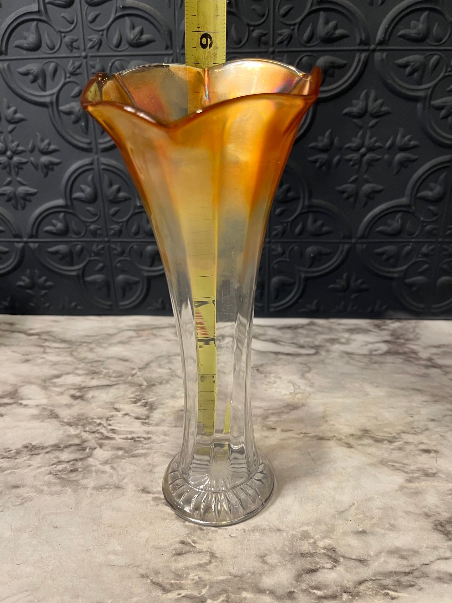 Marigold to Clear Swung Vase
