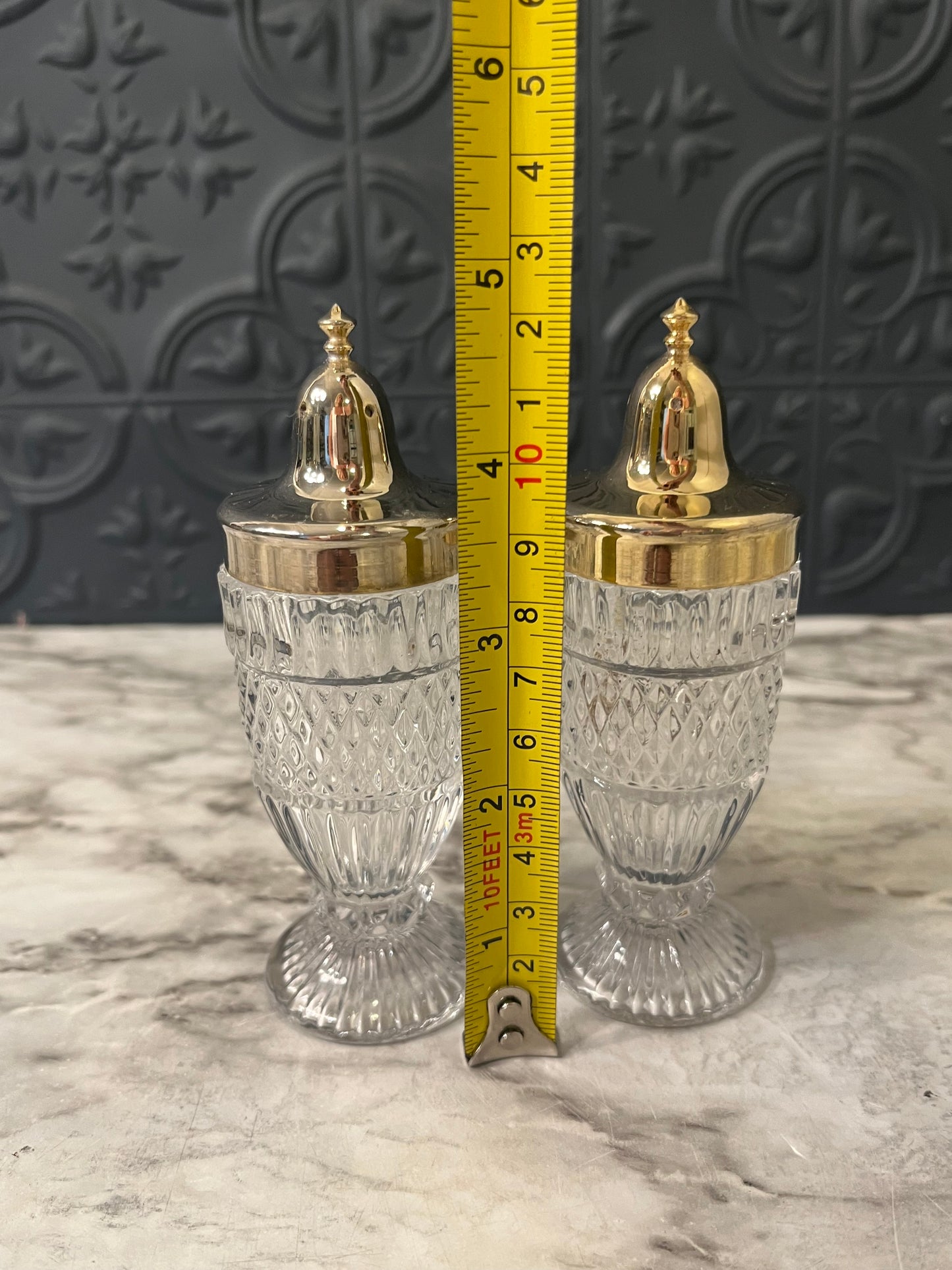 Crystal Cut Salt and Pepper Shakers