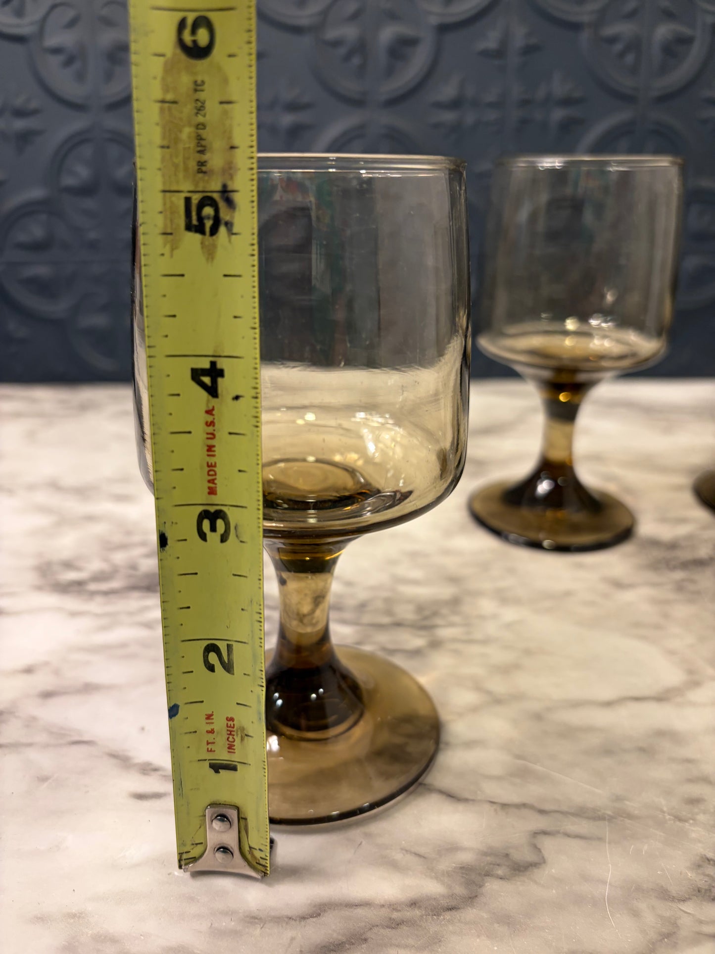 Libbey Tawny Smokey Brown wine Glass set of 4