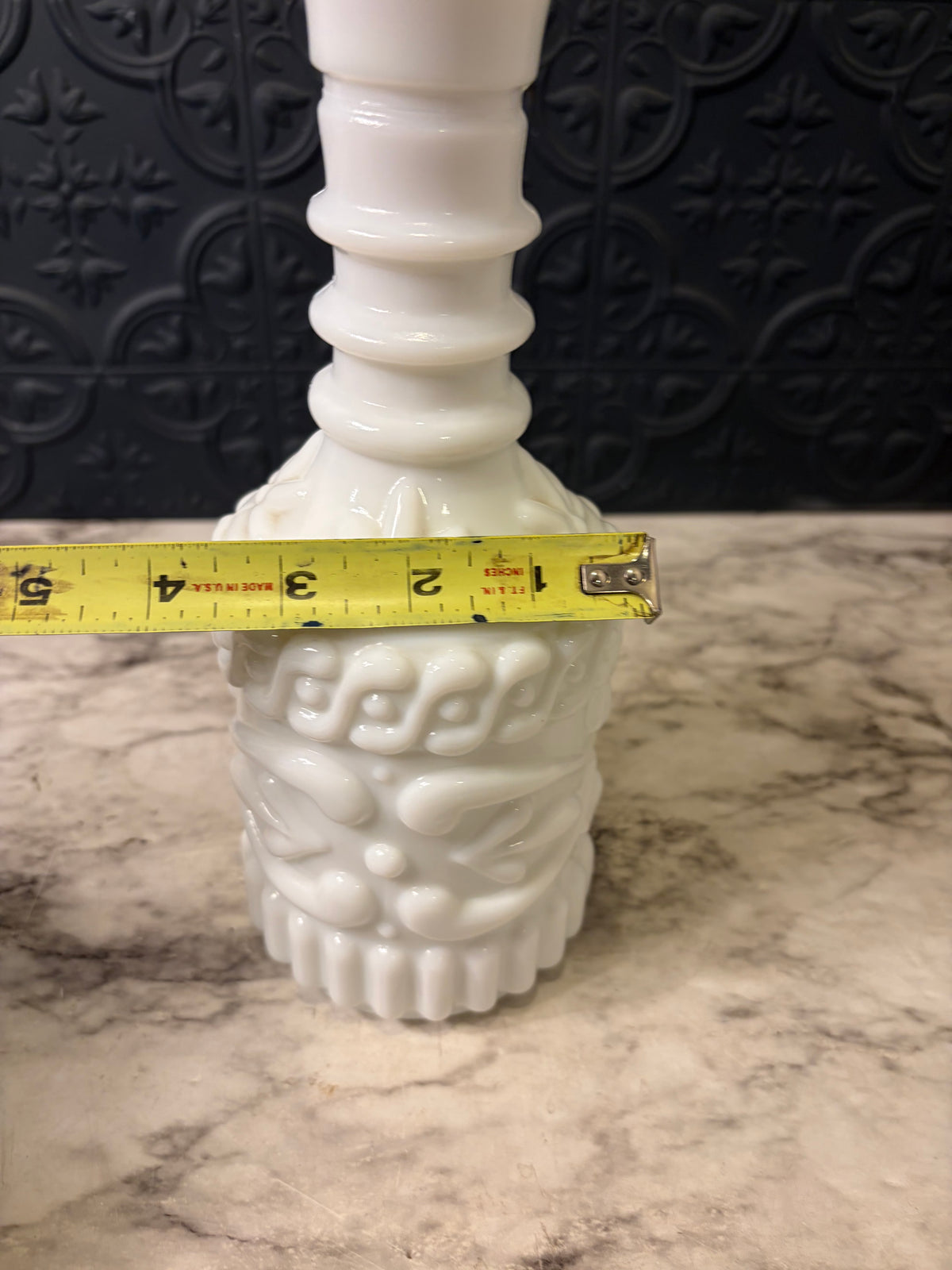 Jim Beam Milk Glass Decanter with Stopper