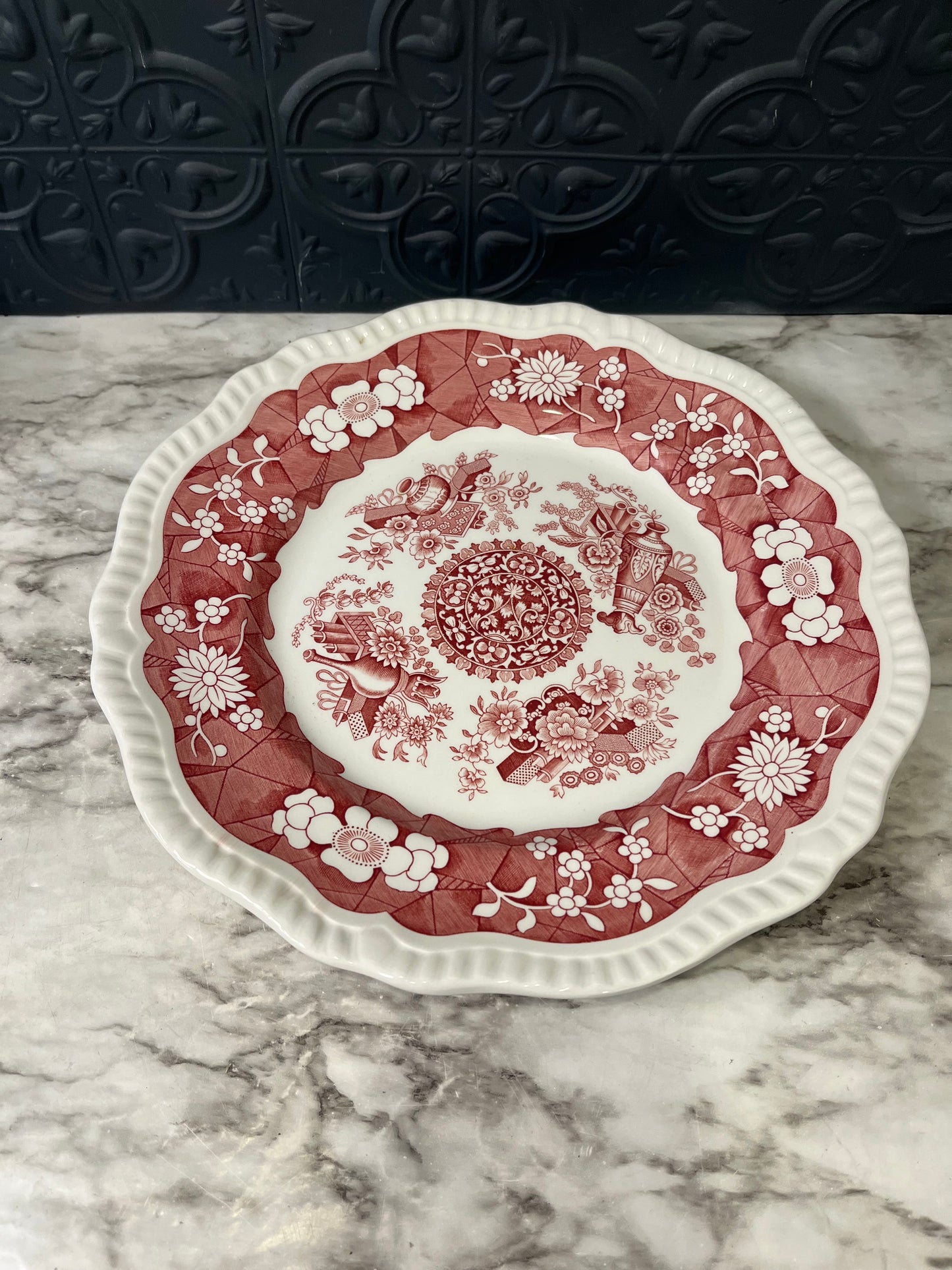 Spode Red and white Plate Trophies