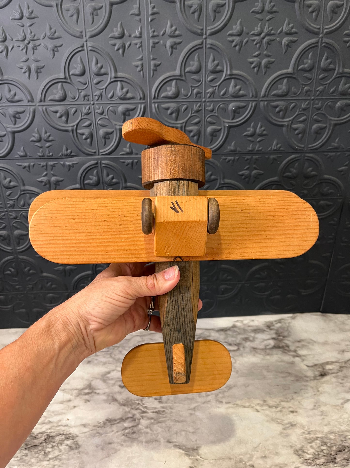 Handmade Wood Biplane
