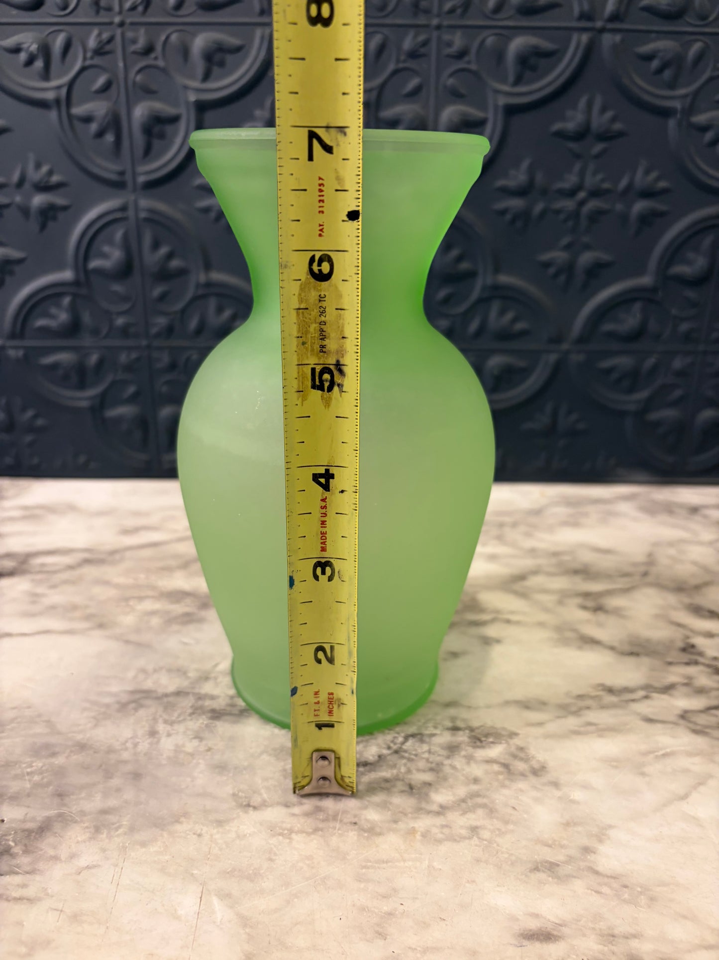 Uranium Glass Satin Vase