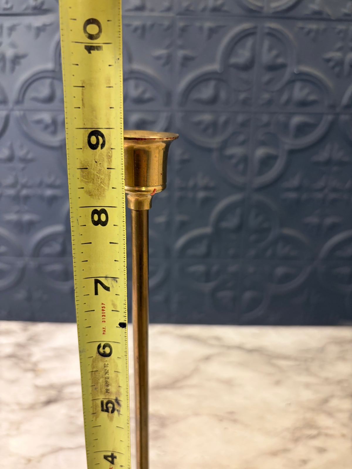 9" Skinny Brass Candle HOlder