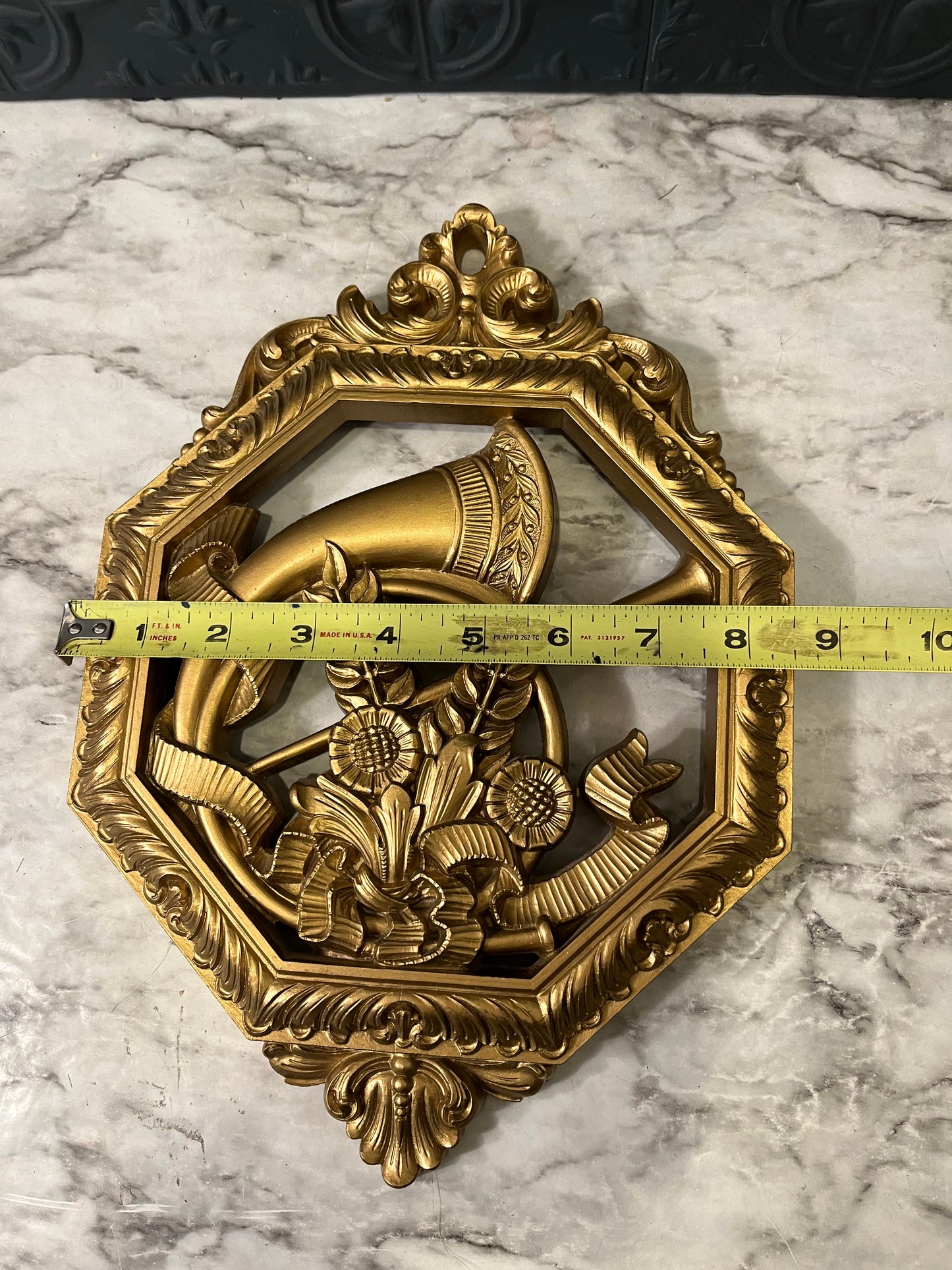 Octagon Homco Musical Wall Plaque Horn