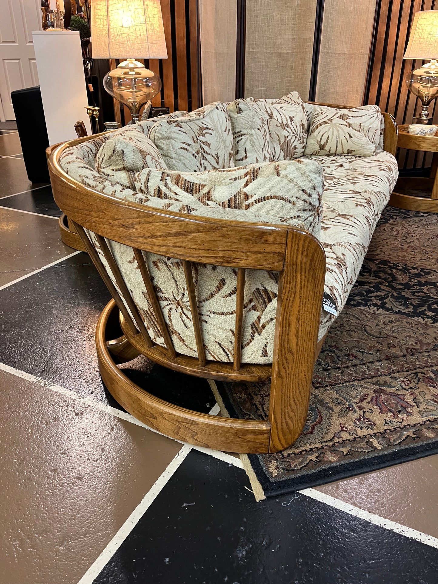 1970's Oak Bentwood Sofa by Howard
