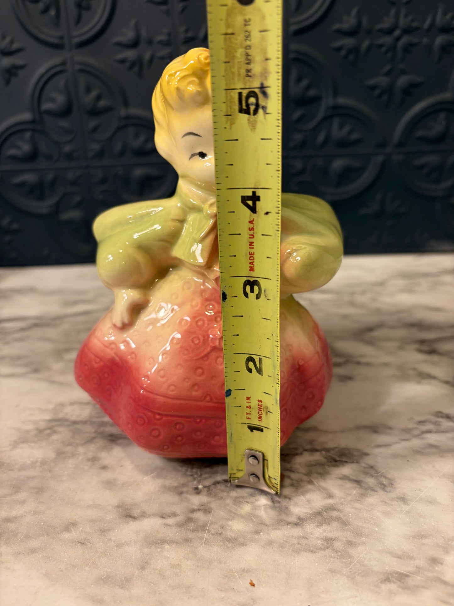 Ceramic Girl Planter with Pink and Green dress