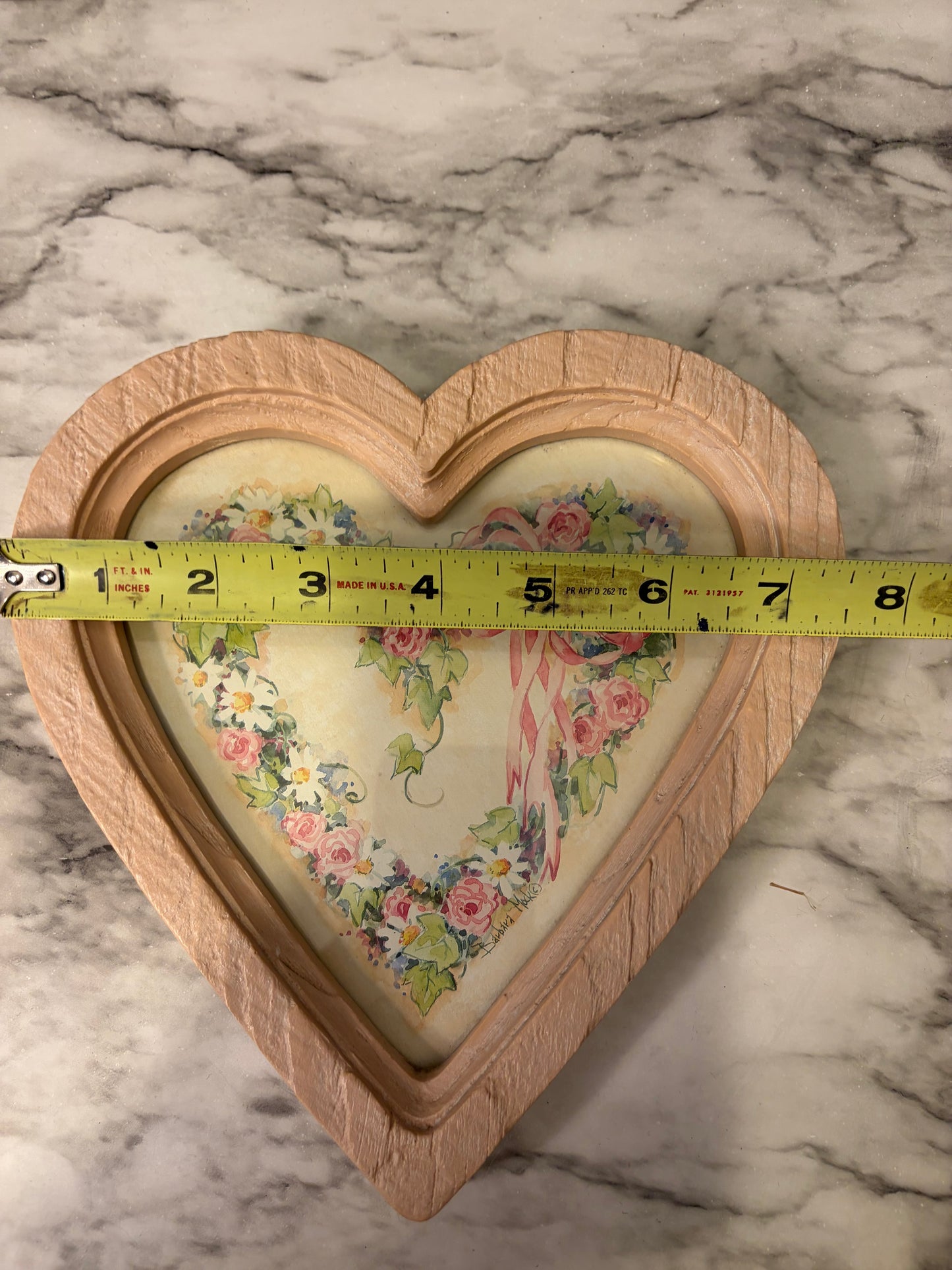 1987 Homco Pink Heart Wall Hanging