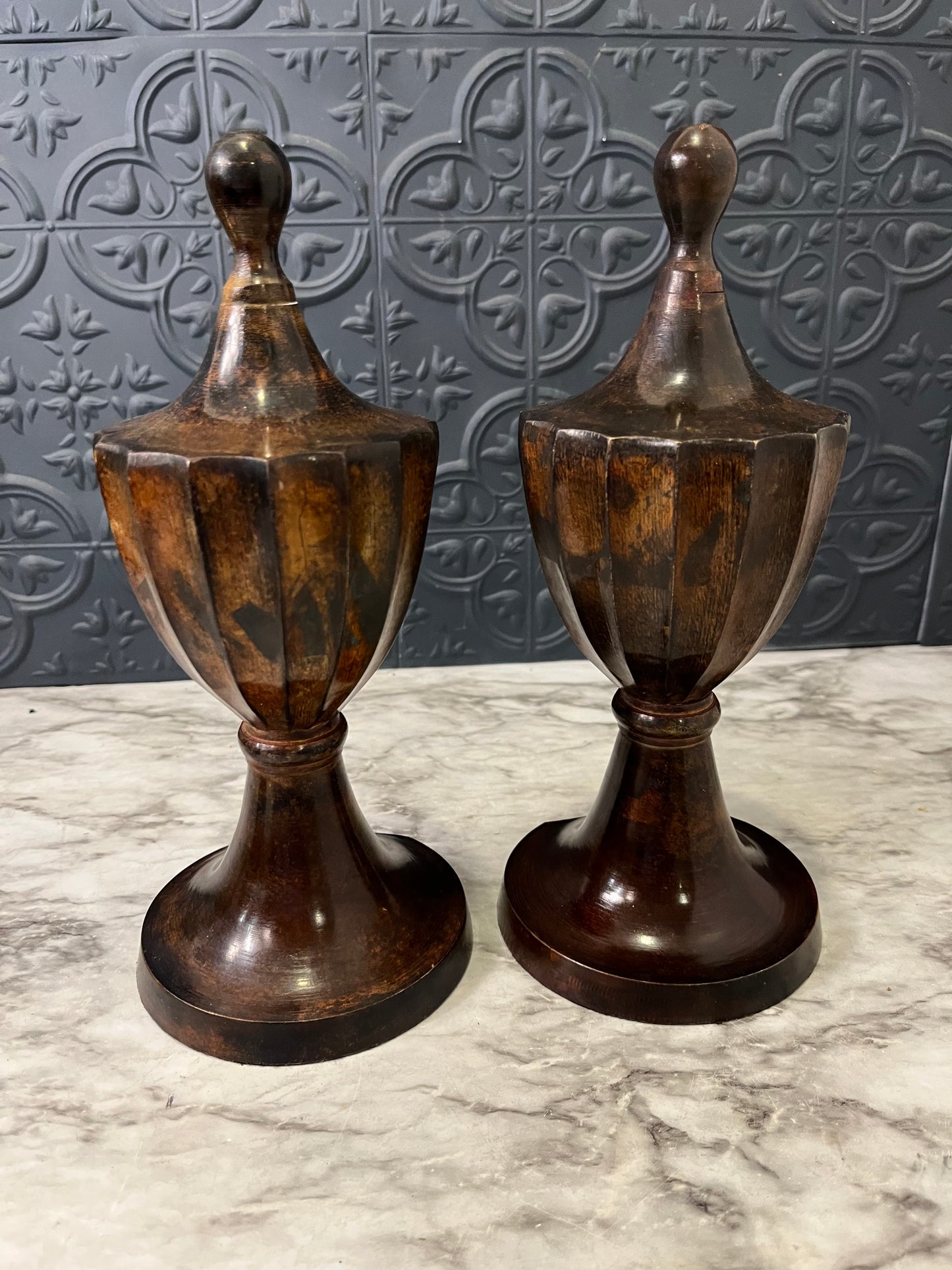 Brown Metal Finial bookends