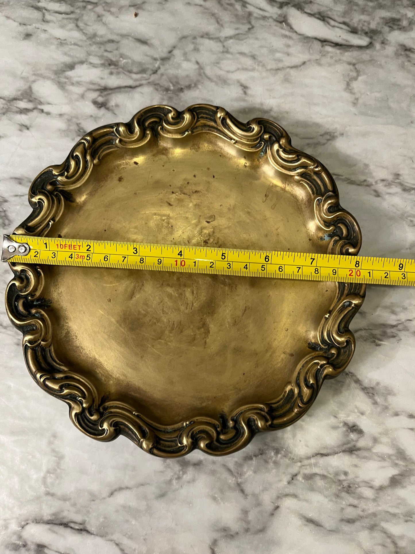 Small Brass Tray Round with feet