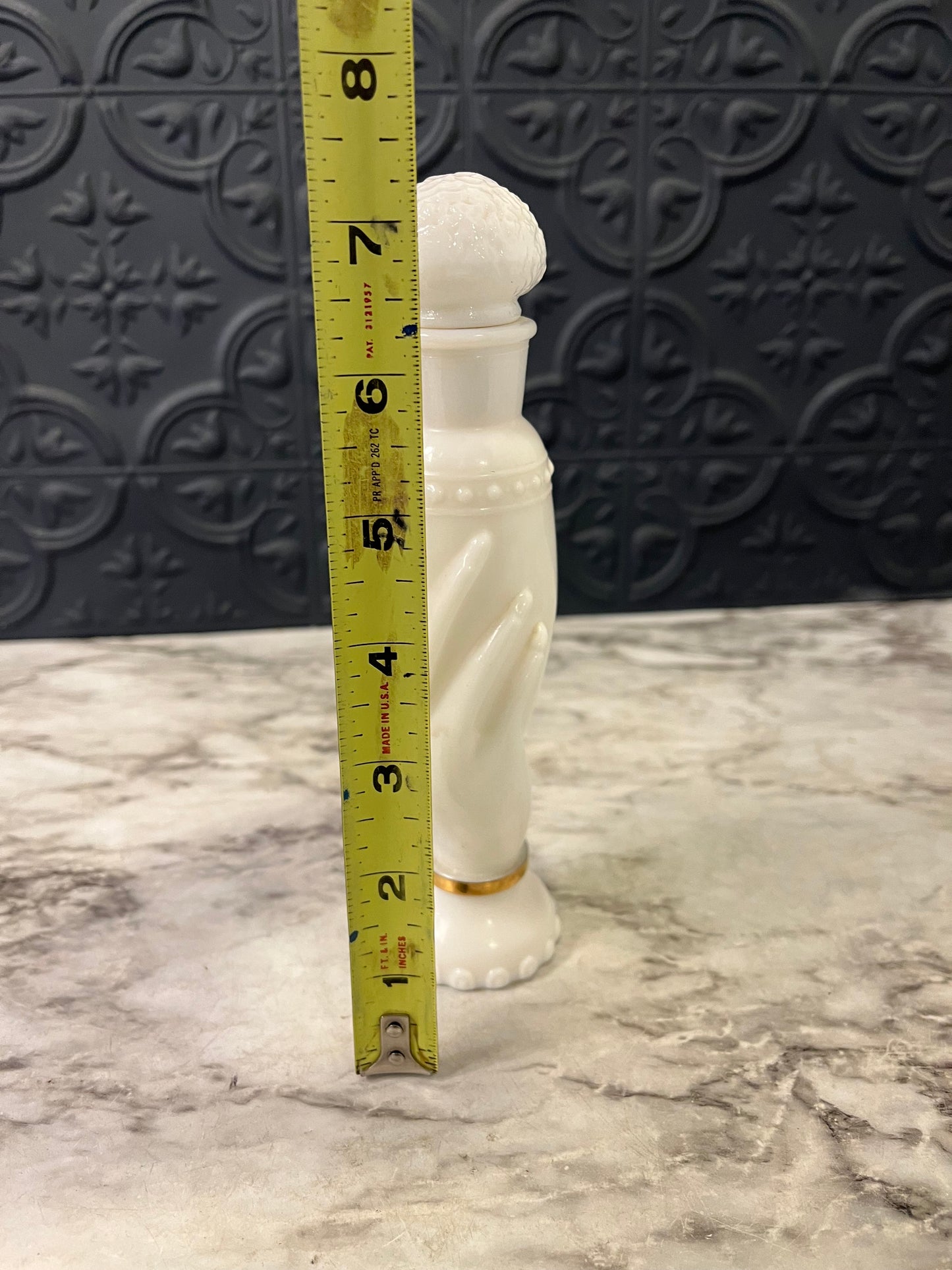 Avon Milk Glass Hand Perfume Bottle