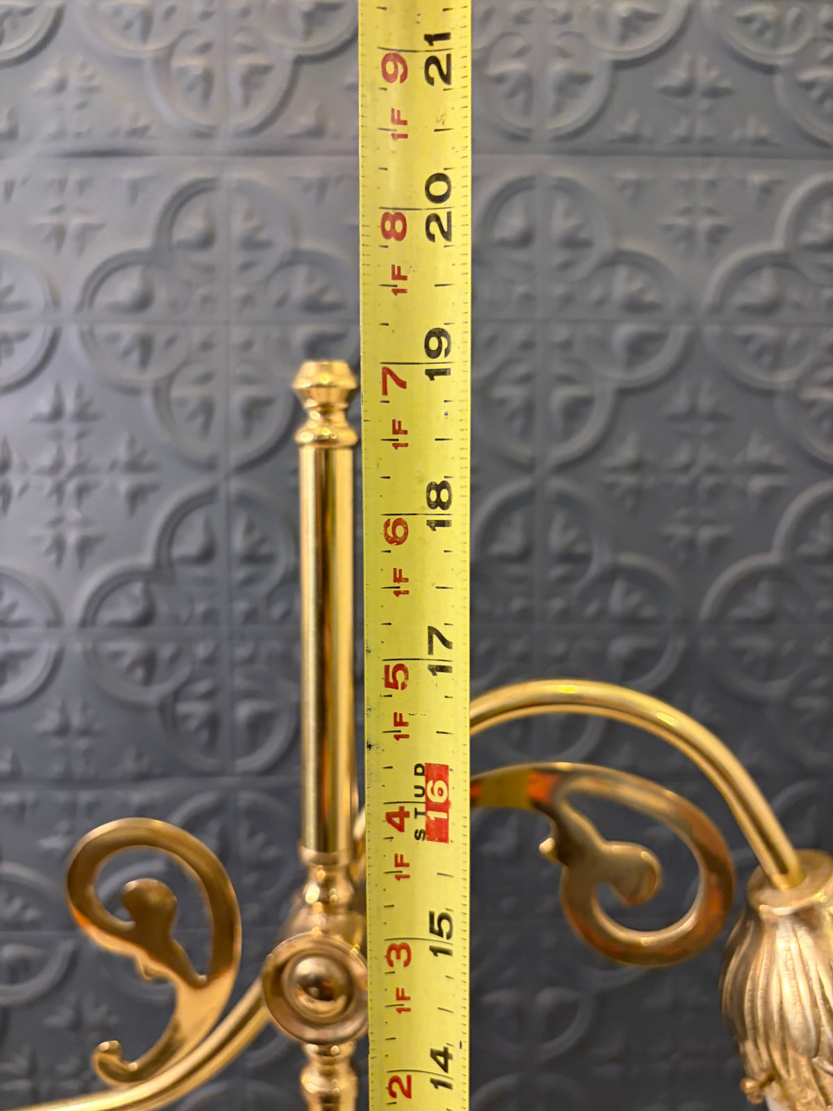Brass Art Nouveau Style Lamp with Satin Glass Shade
