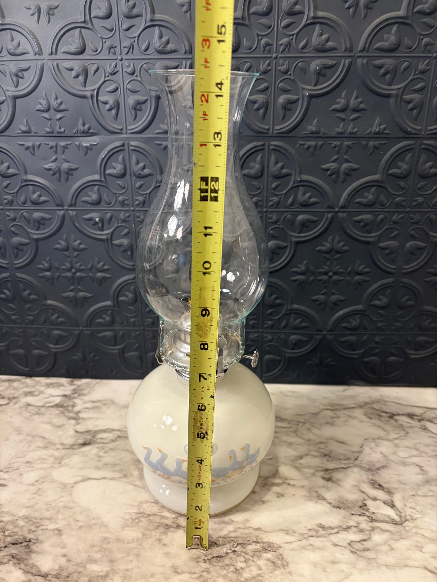 Blue Geese Oil Lamp