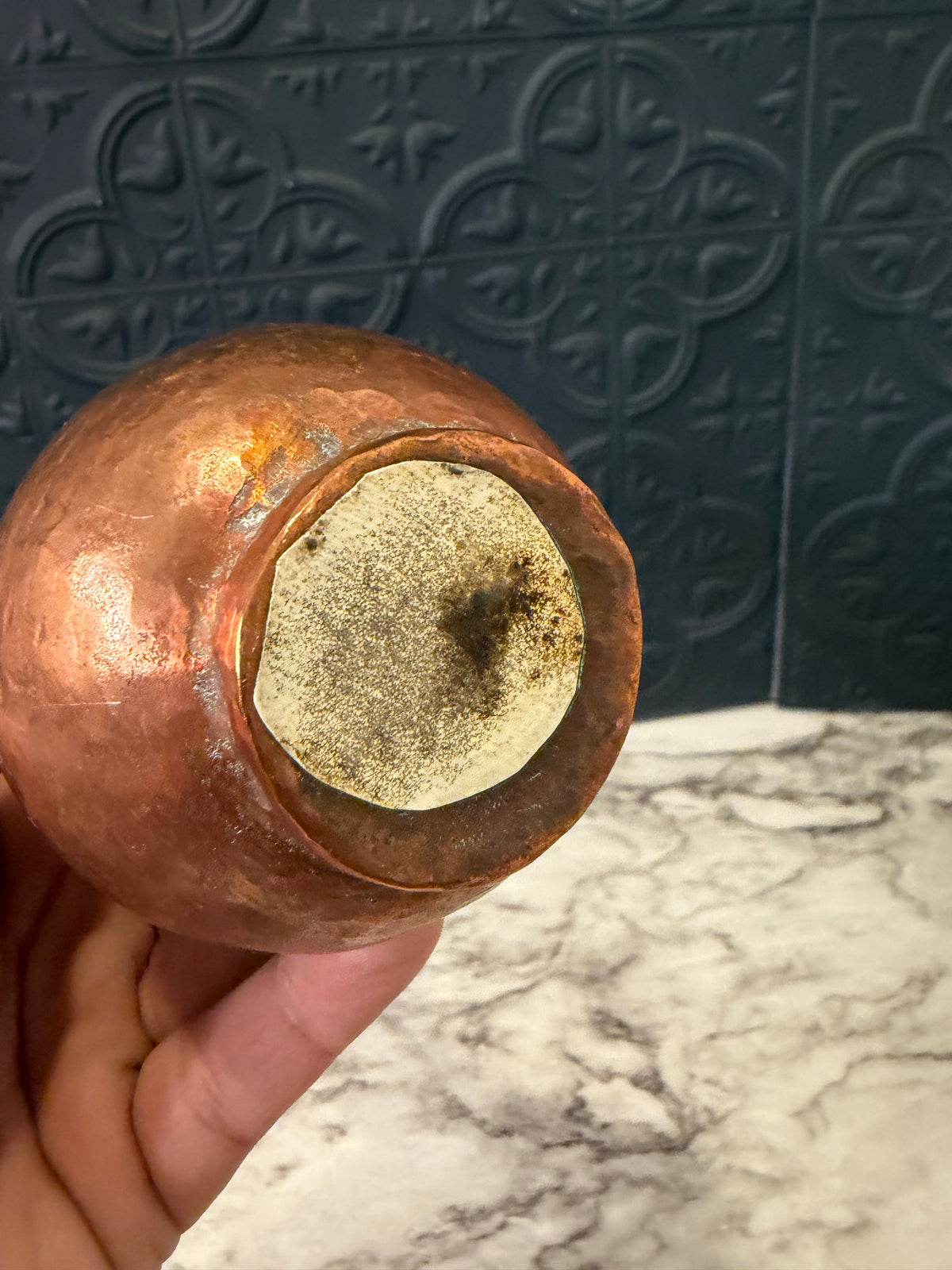Hammered Copper Bud Vase 6"