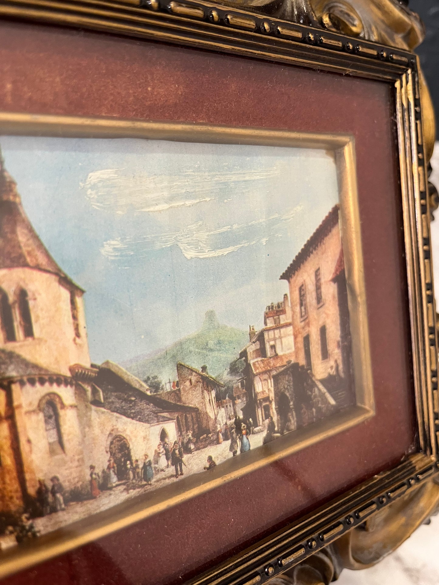 Ornate Plastic Frame with Village