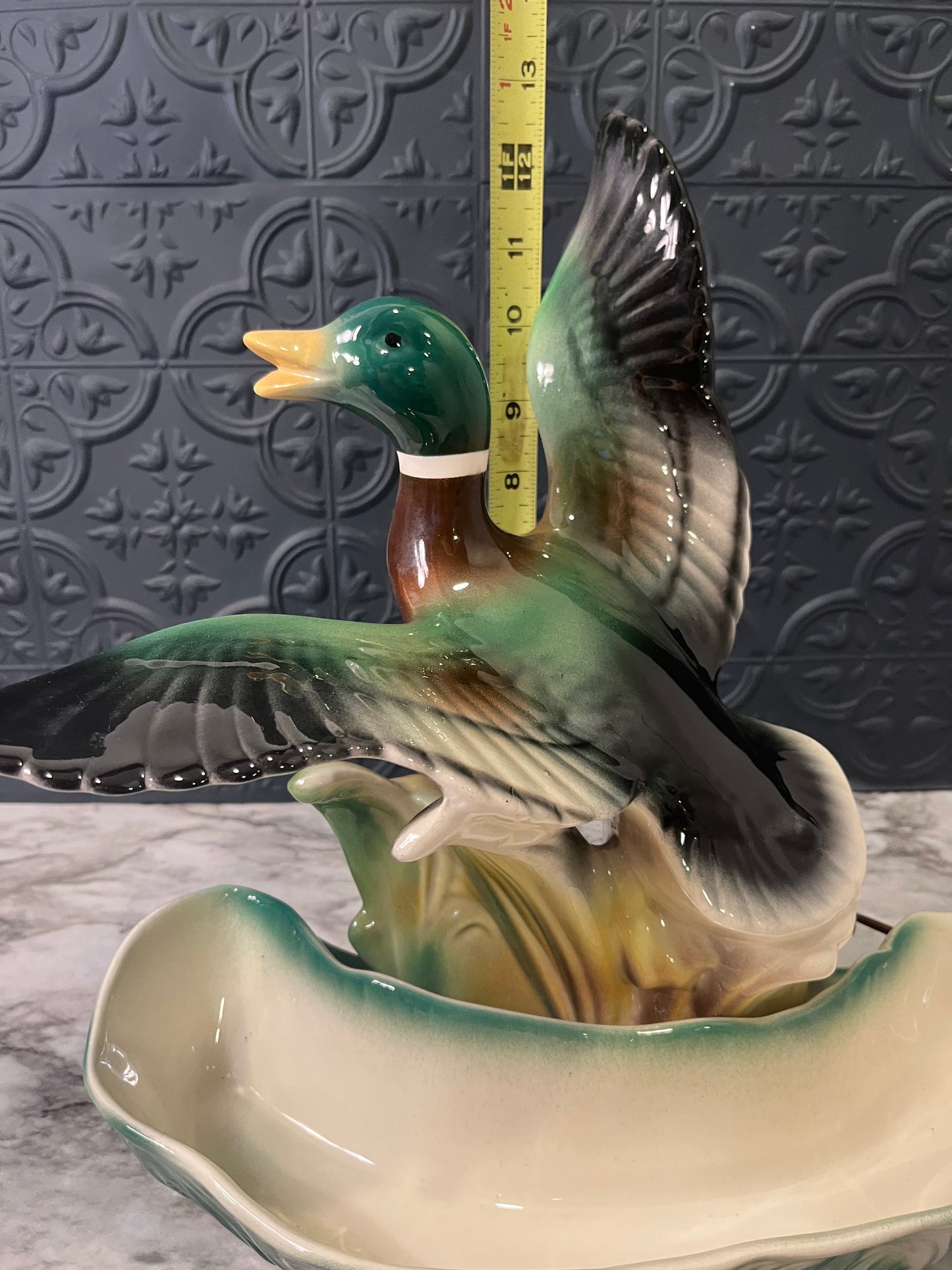 1958 Lane and Co Mallard Duck Lamp and Planter