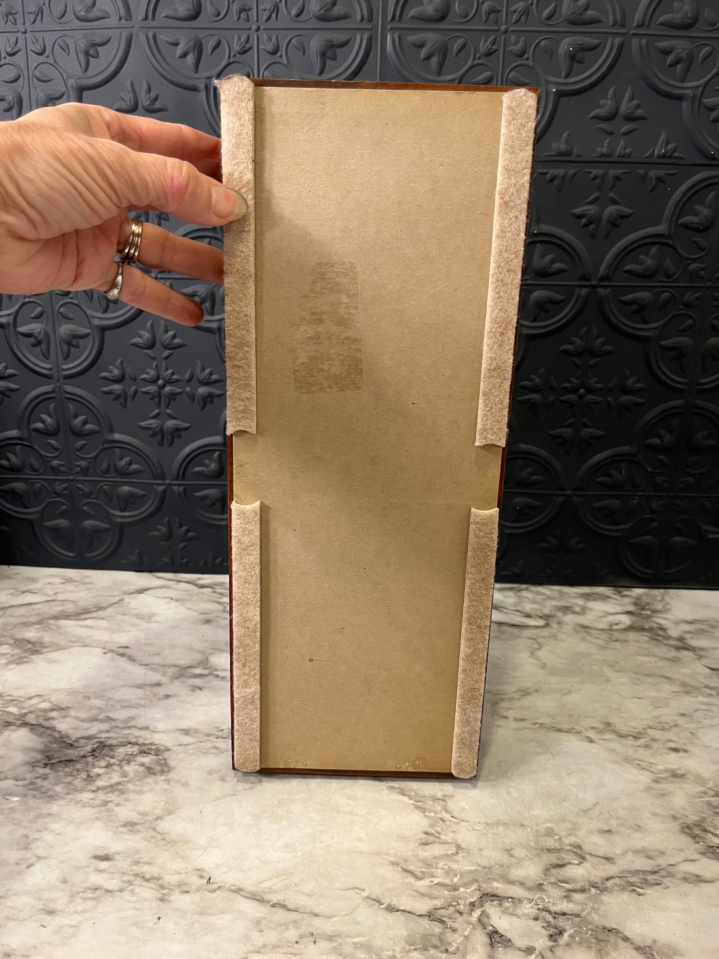 Chunky Wood Rectangle Mirror Tray
