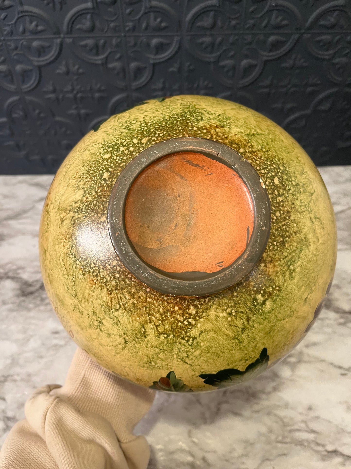 Hand Painted Ceramic Vase Round