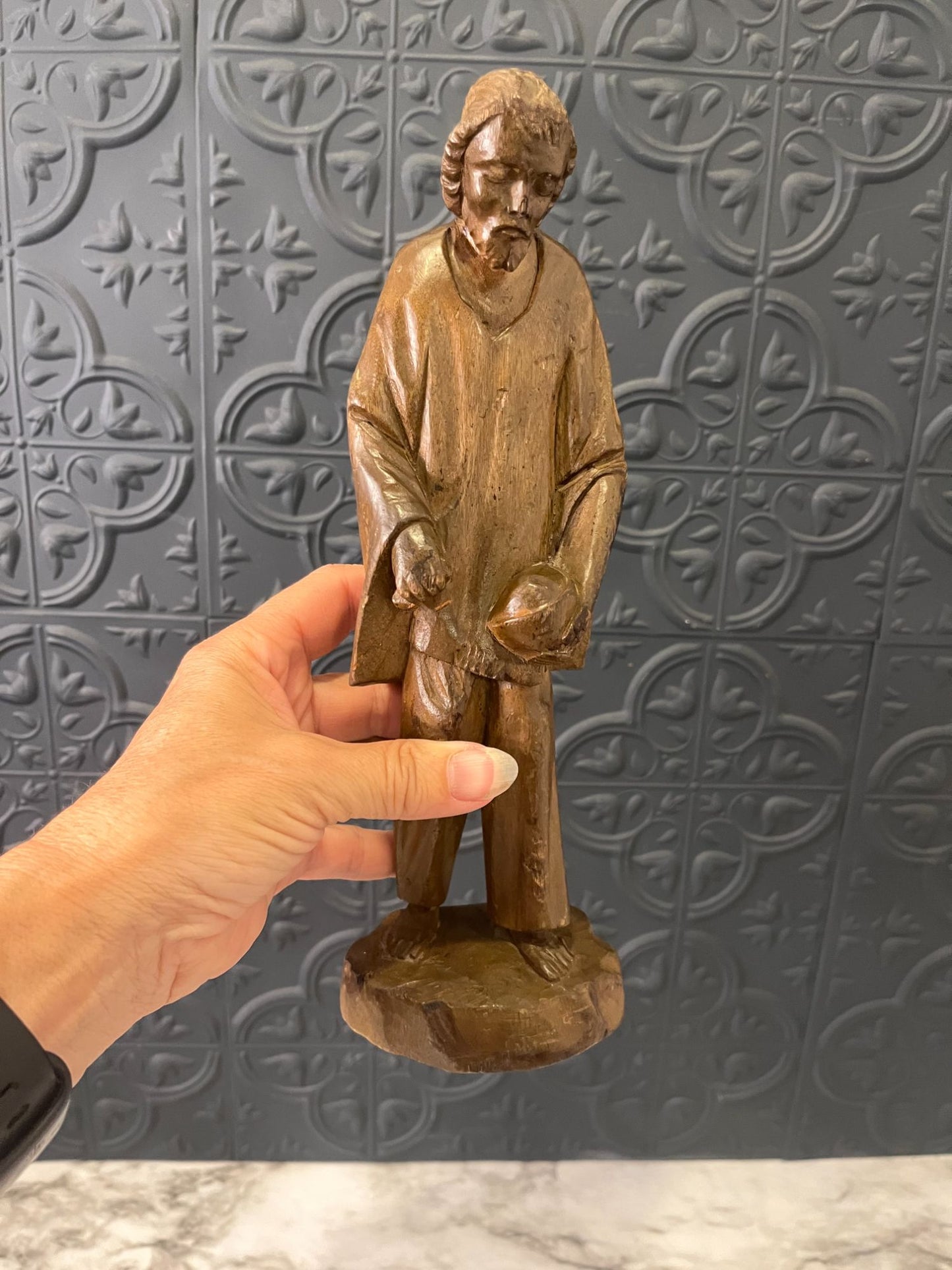 Asian Man Wood Sculpture