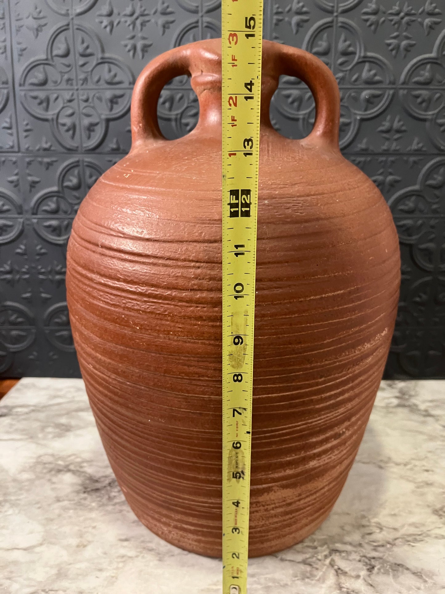 Terracotta Double Handle Jug Tall No bottom