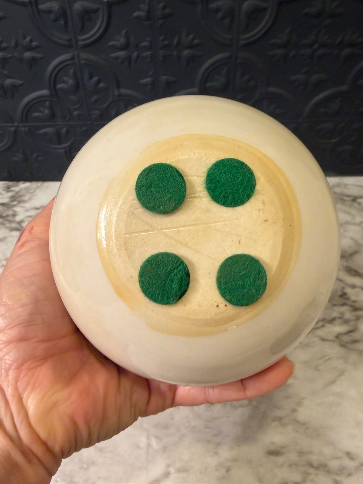 4.5" Cream Bud Vase Round with Narrow top Brown