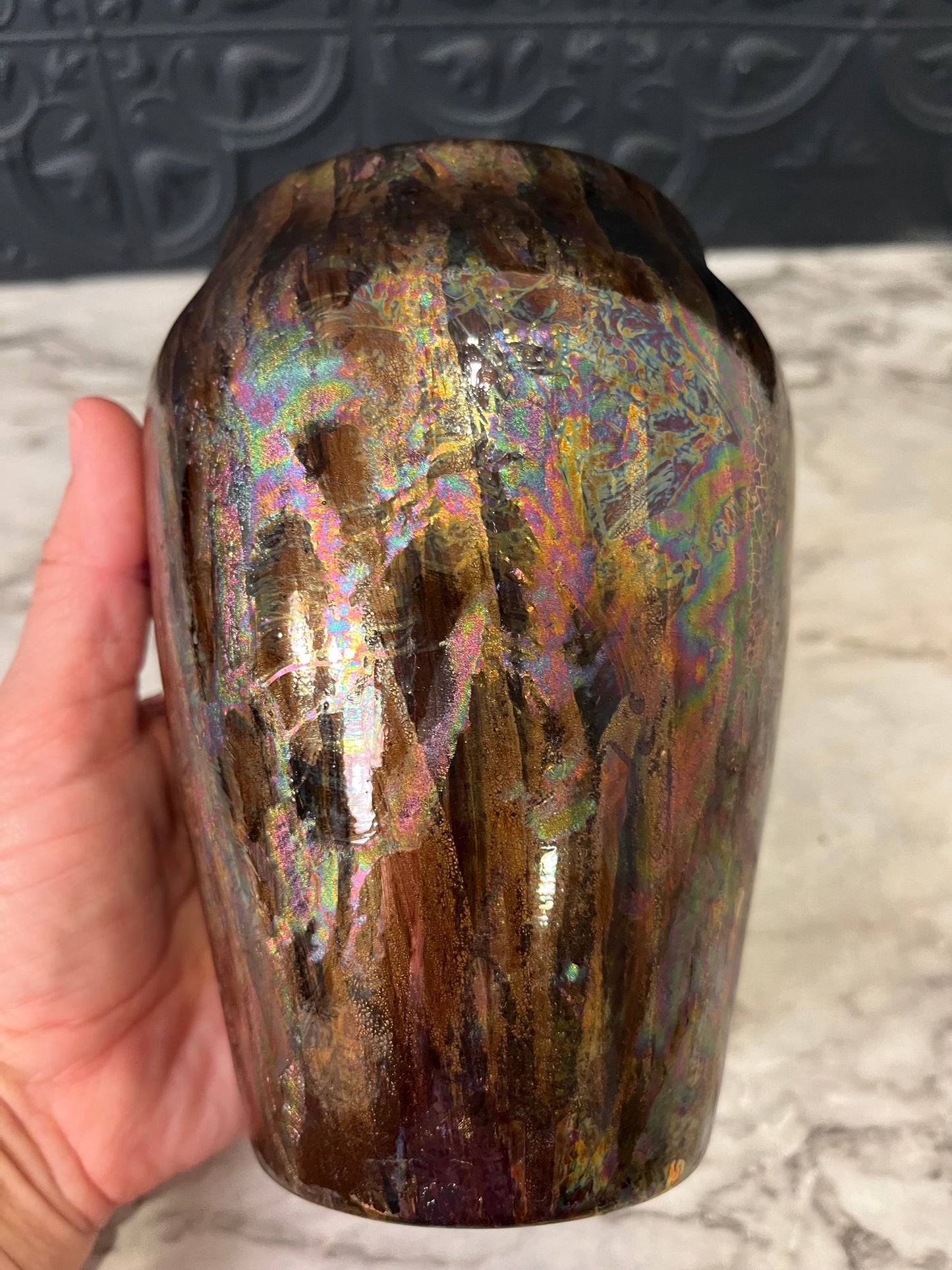 Dark Iridescent vase