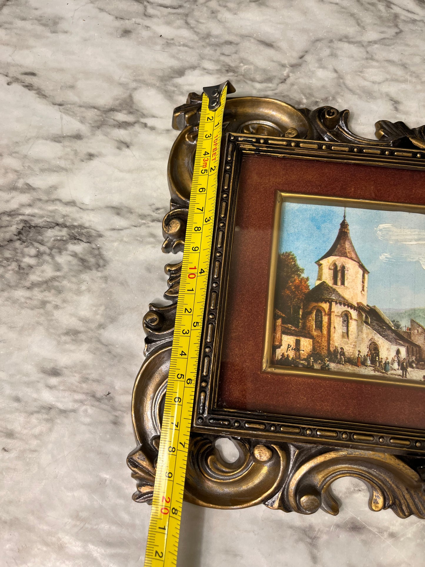 Ornate Plastic Frame with Village