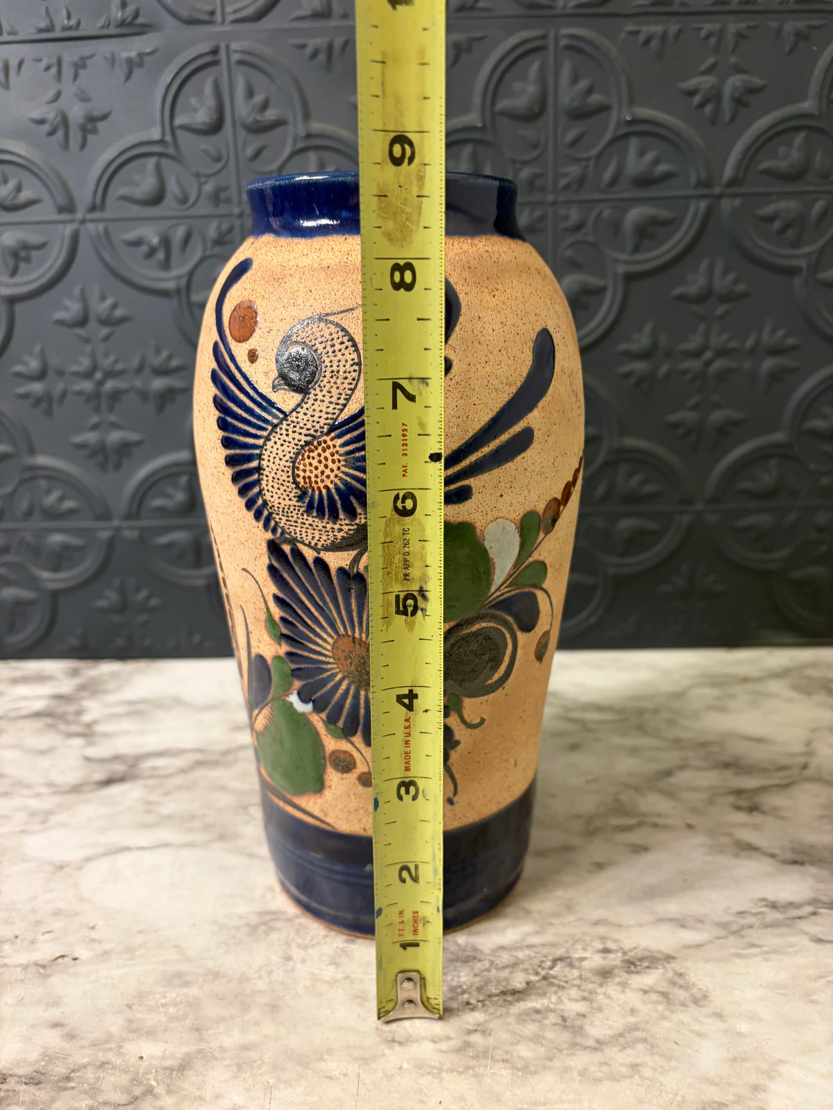 Mexican Art on Sandstone Vase