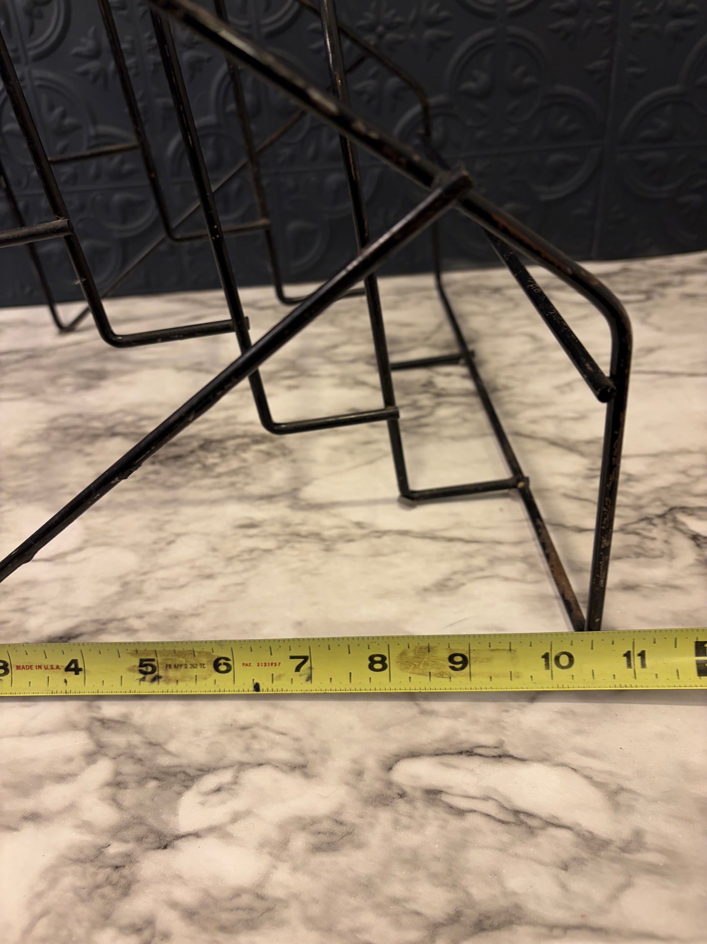 Black Wire Record Holder Forward Facing