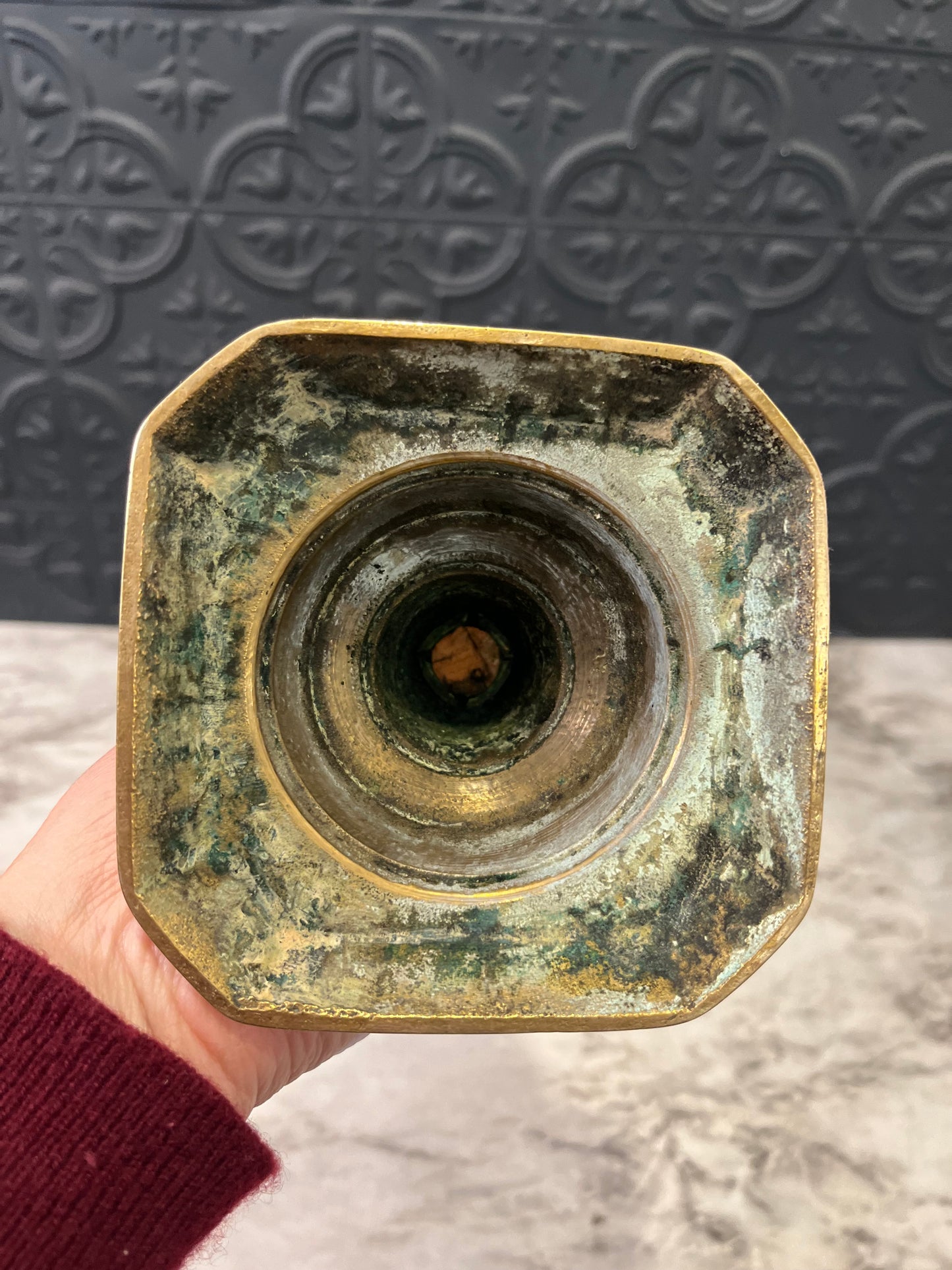 Brass Candle Holder 10.75 "