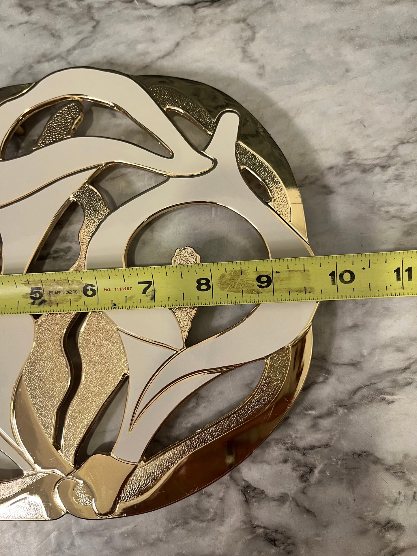 Brass and Enamel Calla Lilly Trivet