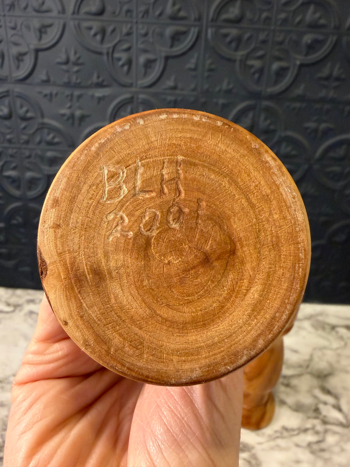 Set of 2 Handmade Light Wood Candle Holders
