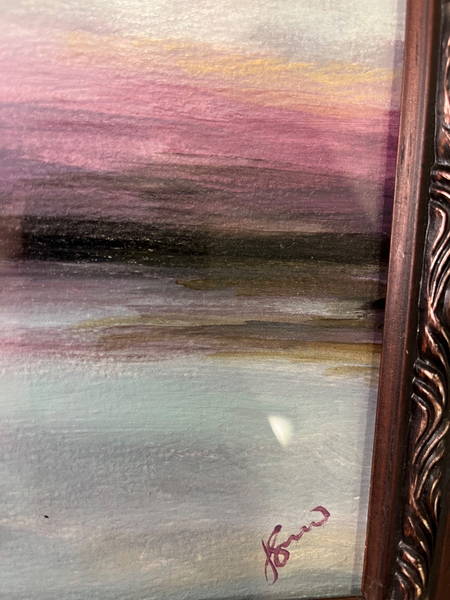 Purple and Blue abstract landscape painting by Jessie