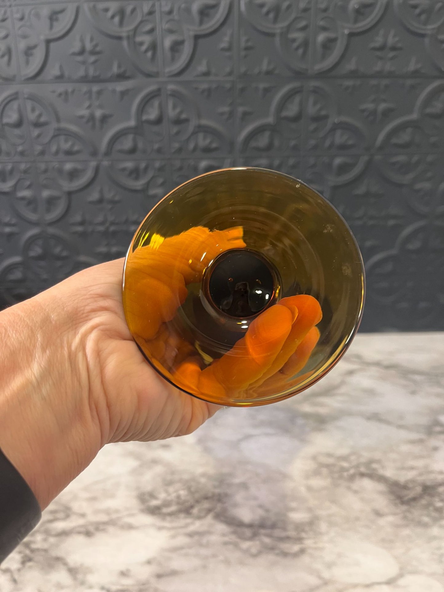 Cobalt Glass With Amber Vase
