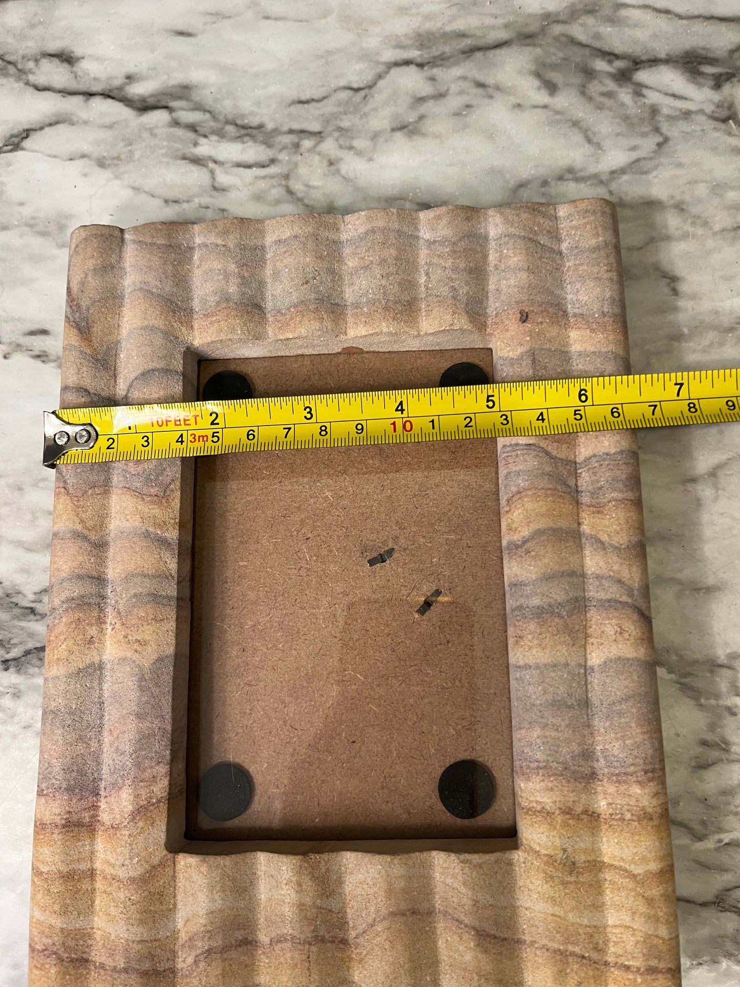 Ribbed Tan Stone Frame